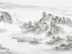 Papier peint panoramique Paysage de Montagnes Gris Clair — vue du design seul