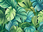 Papier peint panoramique Jungle de Feuilles Vertes — vue du design seul